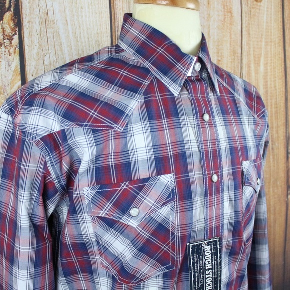 Panhandle Men's Pearl Snap Shirt Western Flip Cuff - Picture 8 of 8